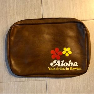 Vintage Aloha Airlines NWT Clutch Carry On Travel Bag Hawaii Purse NEW